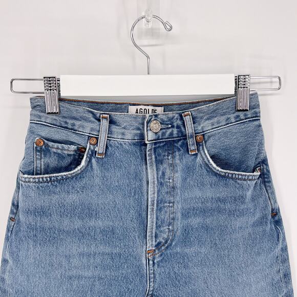 AGOLDE Remy High Rise Straight Jeans Women’s Size 23 Renewable Raw Hem - Picture 3 of 6